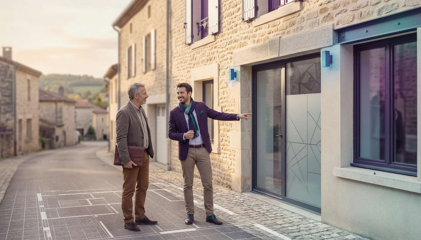Conseiller immobilier, homme trentenaire habillé en business casual, discutant de manière détendue a
