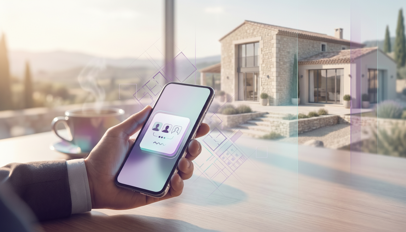 Écran de smartphone tenu par une main, montrant une notification matinale rappelant trois contacts à