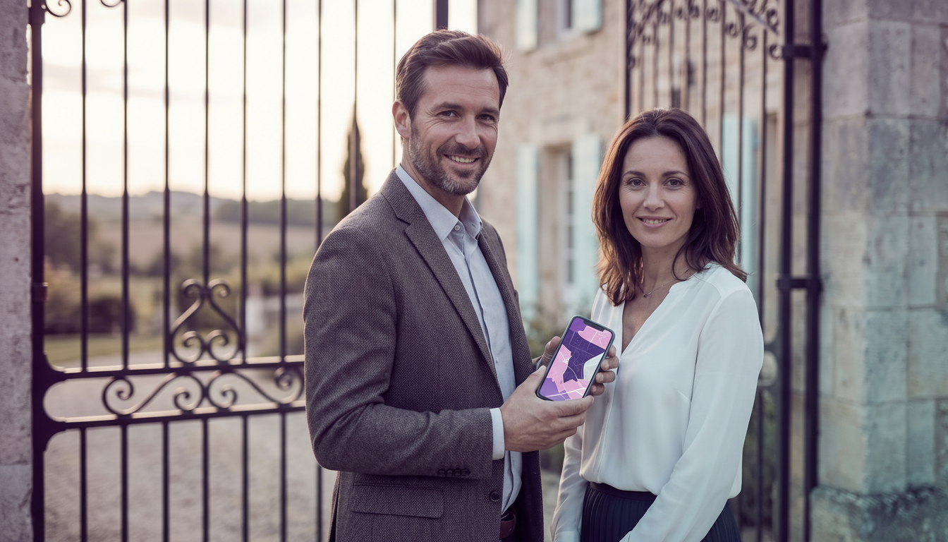 Un conseiller immobilier souriant en tenue professionnelle décontractée, discutant de manière détend